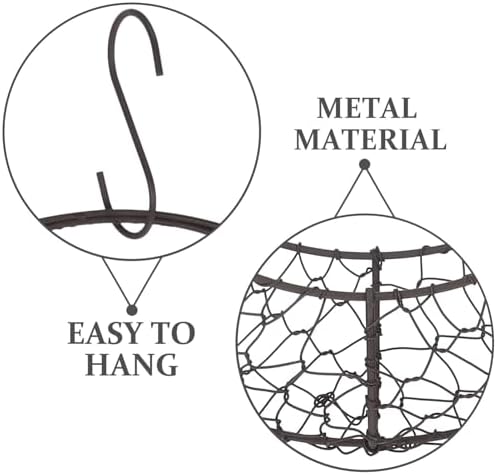 11 Inch Iron Wire Wreath Frame Hanger - Moon Shape Hanging Plant Holder
