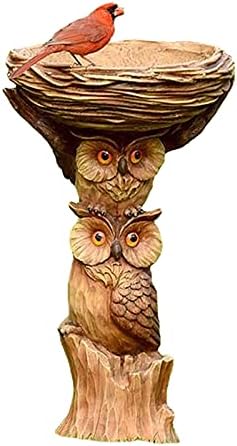 Lovskoo 866 In Bird Bath with Owl Pedestal
