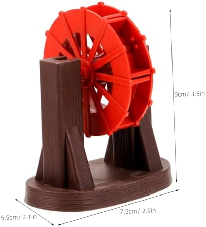 Cabilock Plastic Water Wheel Fountain Decor Red