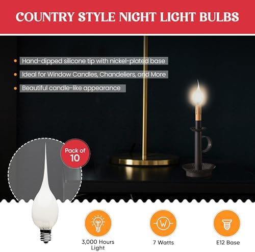 Creative Hobbies Silicone Dipped Candle Light Bulbs 10 Pack
