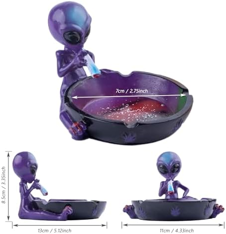 Alien Fantasy Ashtray for Cigarettes Purple