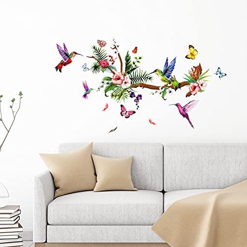 Zonon Colorful Hummingbird Wall Decals Peel and Stick