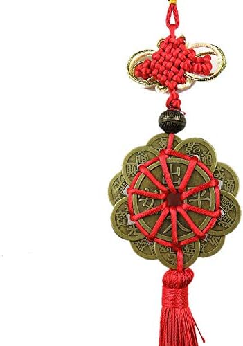 Chinese Feng Shui Ten Emperor Money Coins with Red Tassels