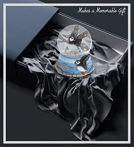 CoTa Global Puffin Snow Globe - Sparkly Glitter Water Globe Figurine