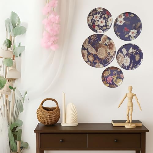 RITUALISTIC Oriental Blooms Iron Wall Art Plates Set of 5