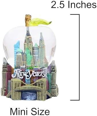 Mini New York City Snow Globe with Apple Leaf
