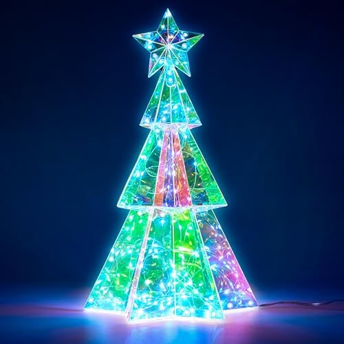 Joiedomi 15 In Prismatic Iridescent Christmas Tree Light Decorations