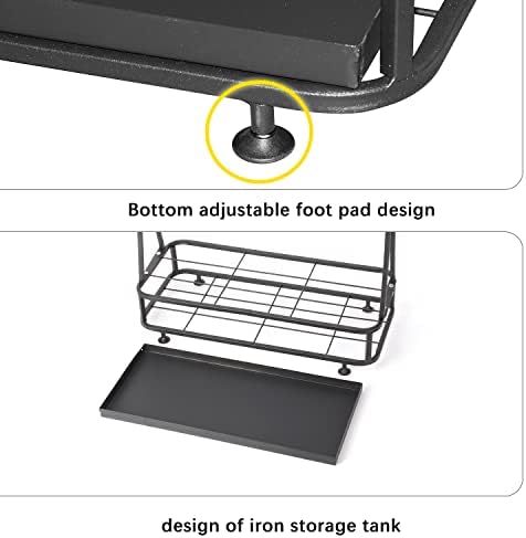 21 Slot Umbrella Stand with 24 Hooks and Drip Tray - Black