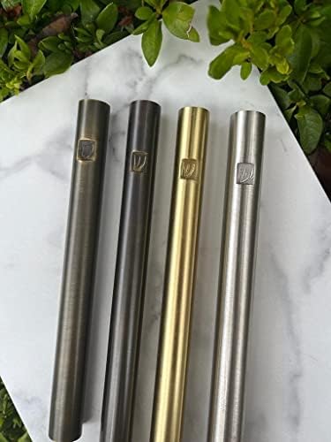 AS Brass Mezuzah Case With Scroll 6 Inches 1