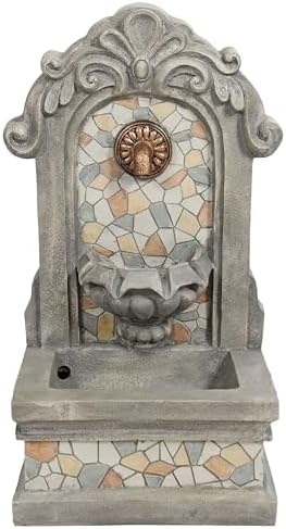 Sunnydaze 27 In Wall Standing Fountain for Outdoor Use