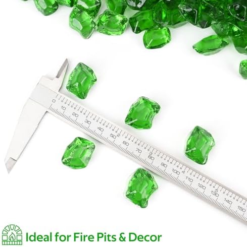 Mr Fireglass 12-Inch Polygon Fire Glass Emerald Green 10 Pounds
