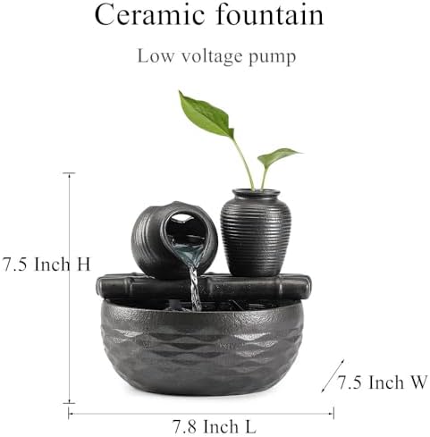 Ceramic Tabletop Fountain for Indoor Home Office