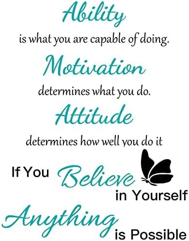 Outus 2 Sheet Blue Vinyl Wall Decal Motivation Quote