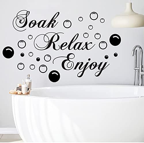 Bathroom Wall Stickers with Bubble Decals and Inspirational Quotes