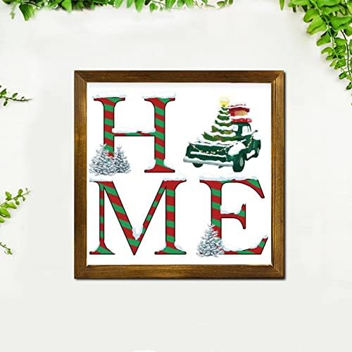 Christmas Candy Cane Wood Wall Sign 7x7 Inch