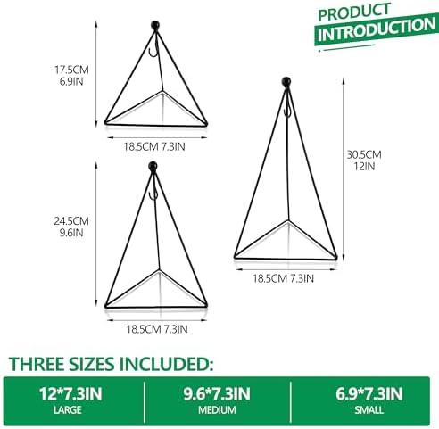 ZEERSHEE 3 Pack Metal Triangle Hanging Plant Stand