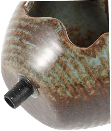 Happyyami Small Ceramic Jar Waterfall Fountain for Garden