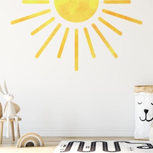 37x37 Inch Boho Half Sun Wall Decal