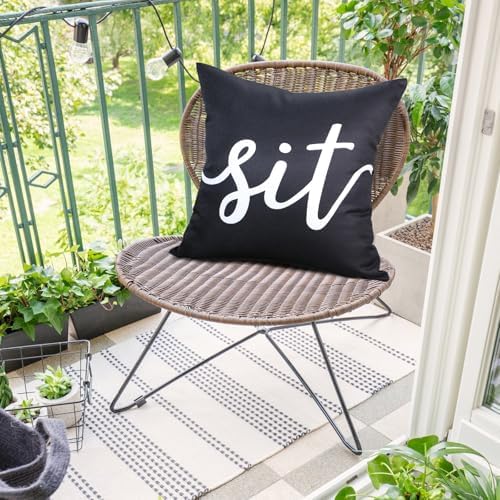Hckot Set of 2 Outdoor Waterproof Throw Pillow Covers