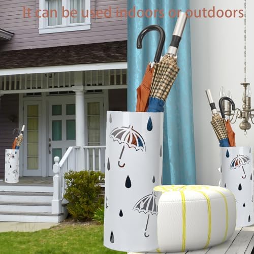 Umbrella Stand Rack for Entryway Freestanding Metal Holder 4-5 Umbrellas Capacity