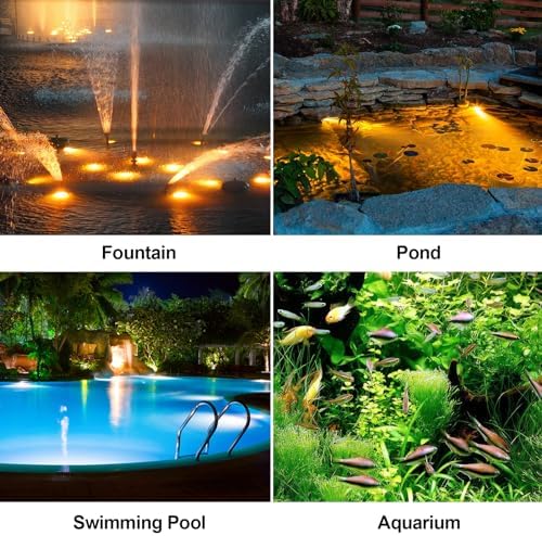 POPOSOAP Solar Pond Lights with 3 Brightness Modes