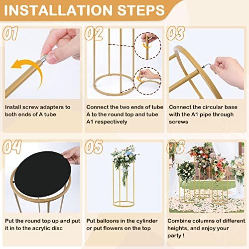 Chamvis Gold Metal Plant Stand Set 3pcs