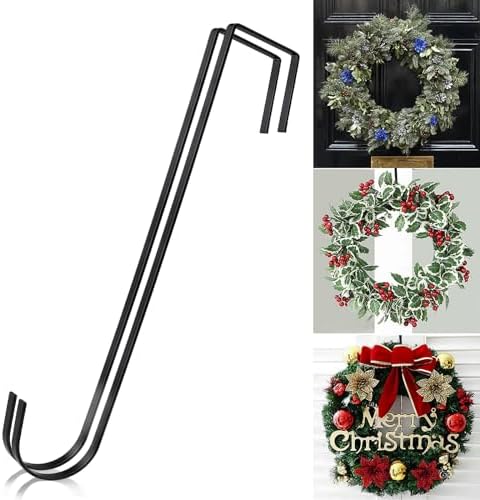 12 Inch Black Wreath Hanger for Front Door