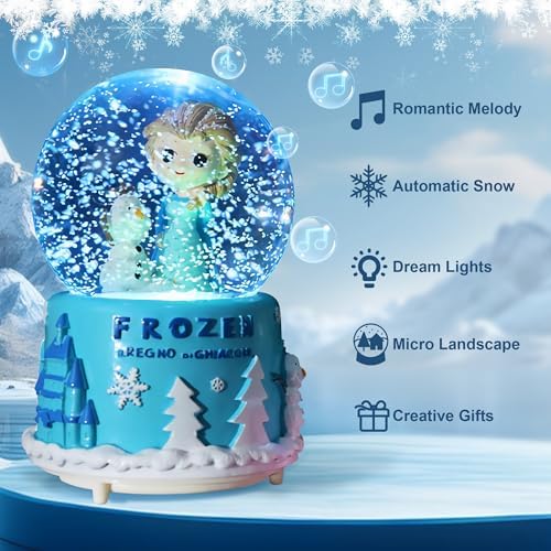 Princess Music Snow Globe with Automatic Snowflakes