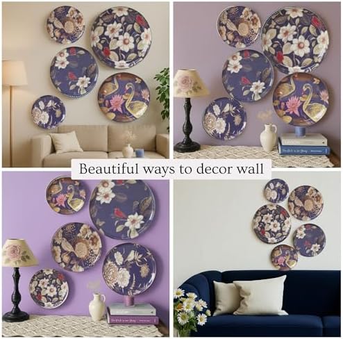 RITUALISTIC Oriental Blooms Iron Wall Art Plates Set of 5