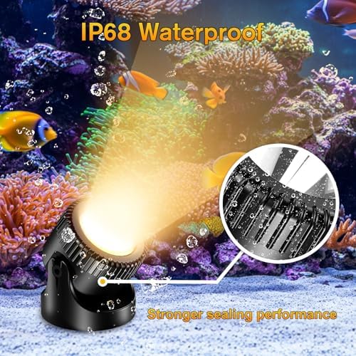POPOSOAP 4-in-1 Warm White Underwater Pond Lights