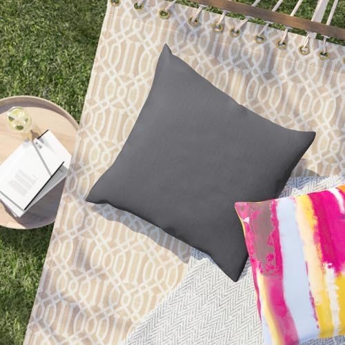 TRP Reversible Square Throw Pillow 18x18 Inches Slate Dark Gray