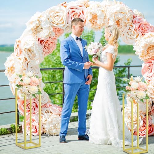 Gold Cylinder Stands for Party 2pcs Wedding Display