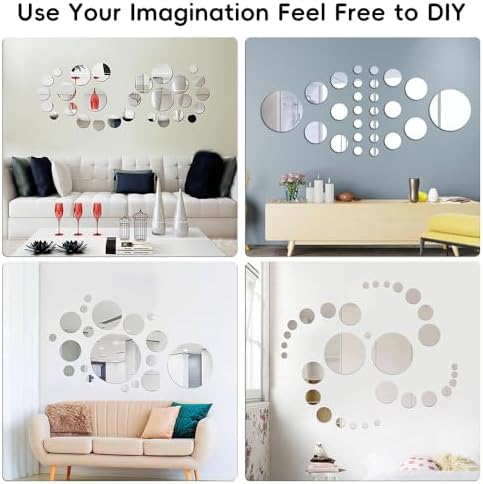 32 Pcs Acrylic Mirror Wall Stickers Set