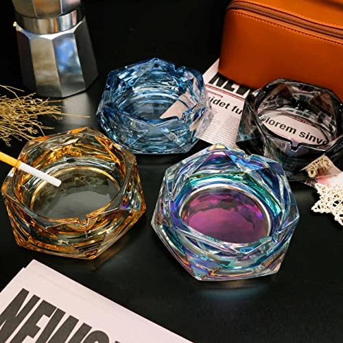 Blue Large Glass Ashtray for Cigarettes