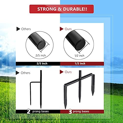 2 Pack Shepherd Hook 31 Inch Black Heavy Duty