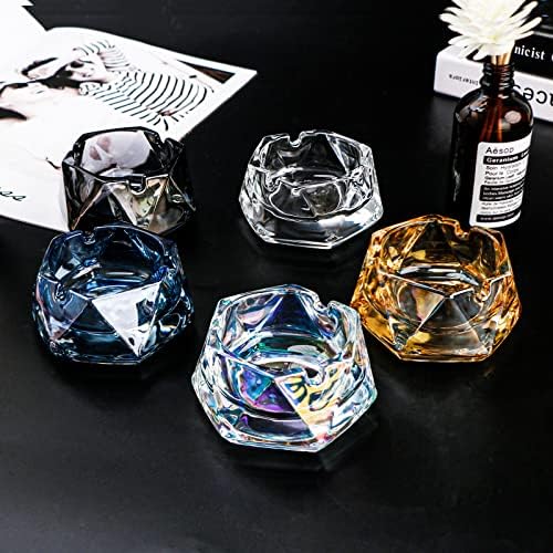 Blue Large Glass Ashtray for Cigarettes