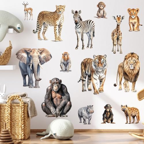 AM AMAONM Removable 3D Nature Jungle Animal Wall Decals