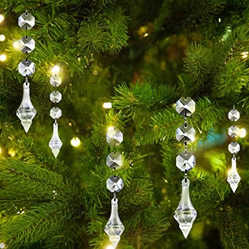 Jishi 30pk Crystal Finial Ornaments for Christmas Tree Decor