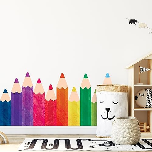 Whaline 8 Sheet Colorful Pencil Wall Decals