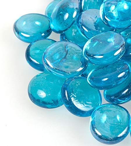 Shiny Stone High Luster Fire Glass Gravel 17-19mm Dark Aquamarine