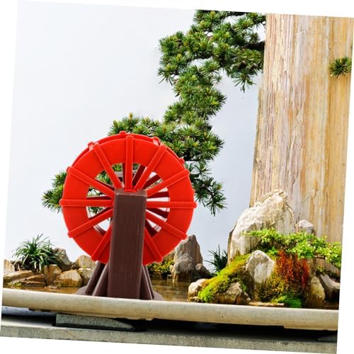 Cabilock Plastic Water Wheel Fountain Decor Red