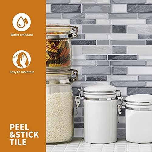 WOWSTAR 12x12 Peel and Stick Backsplash Tile Gray