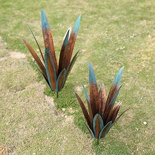 Jesokiibo 2pcs Tequila Rustic Metal Agave Sculpture