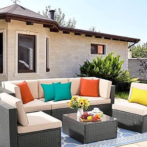 Pack of 2 Waterproof Outdoor Pillow Covers with Hidden Zipper