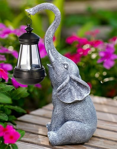 Goodeco Elephant Statue Garden Decor - 11 Inch Outdoor Statues