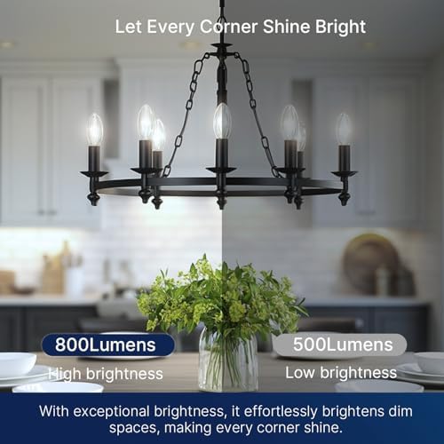 FLSNT 100W Equivalent Candelabra LED Bulbs 5000K Daylight Dimmable 6 Pack
