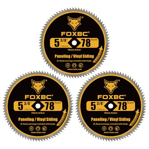 FOXBC 5 38 Inch Circular Saw Blade 78 Tooth 3 Pack