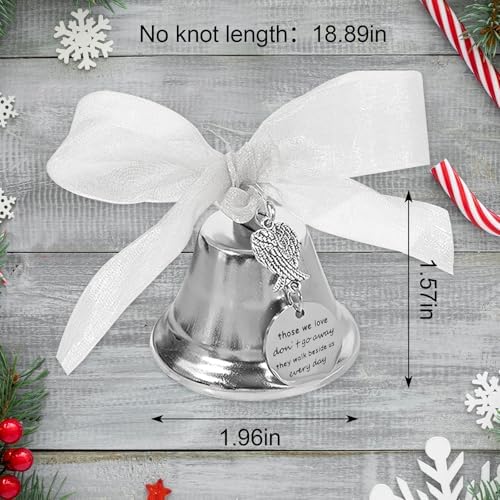 Silver Christmas Bell Ornament with Angel Wings