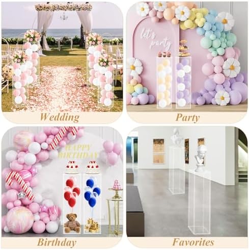 2PCS Acrylic Pedestal Display for Weddings and Parties