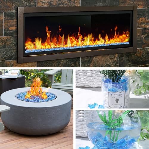 Dome Star 10LB Blue Fire Pit Glass Decor